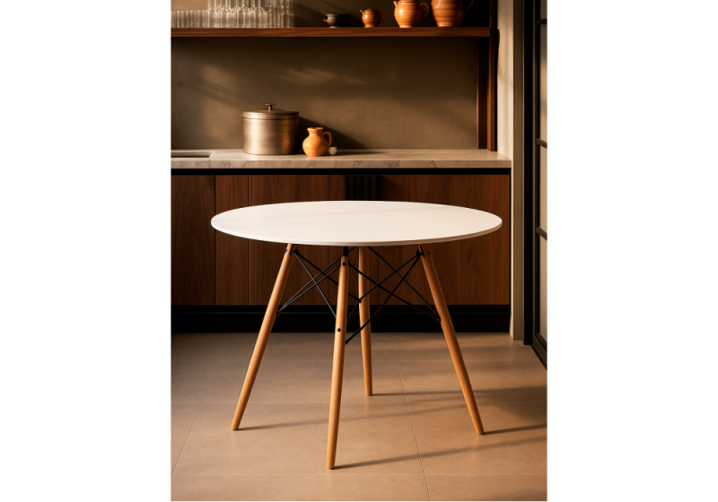 Стол деревянный Table 80 white / wood (80x72)