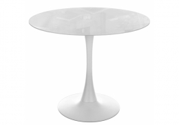 Стол стеклянный Tulip 90 super white glass (90x74)