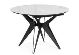 Стол стеклянный Рикла 110(150)х110х76 белый / черный (110x76)